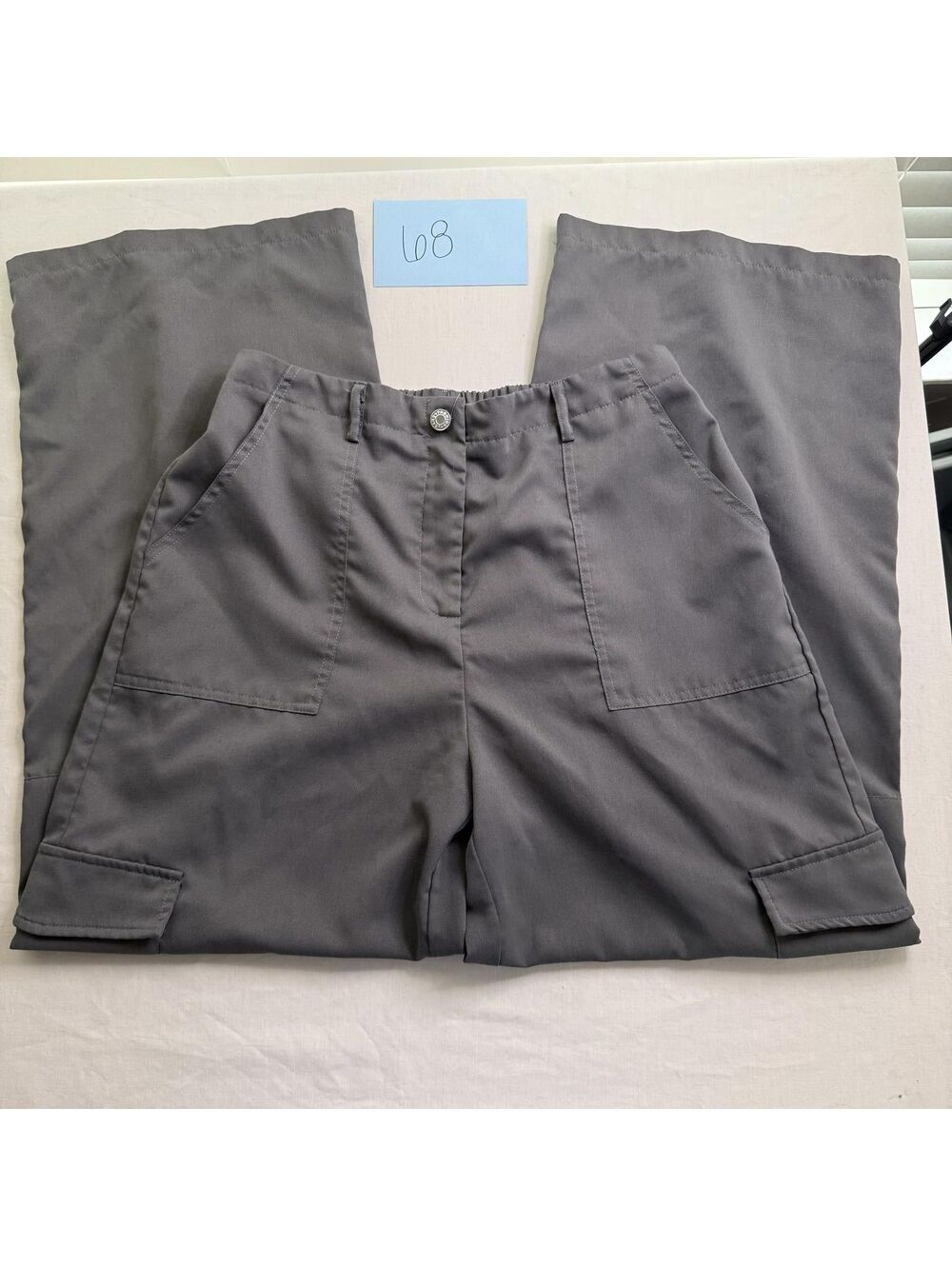 Shein Gray Cargo Pants with Elastic Waistband Size Large